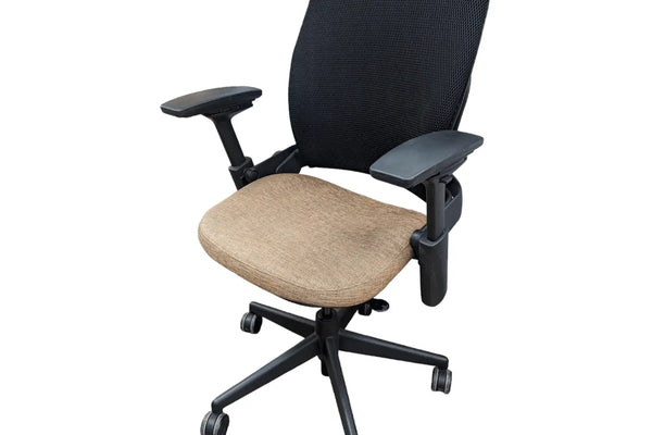 Used Steelcase Leap V2- Brownish Orange Seat Black Mesh Back