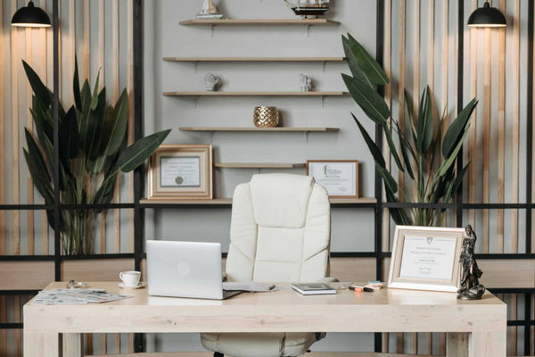 Clean office with modern decor