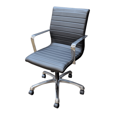 Office Source Mid-Back Executive Chair Black Upholstery Chrome Frame 60821 AM BLK | Pre-Owned Executive Office Chair