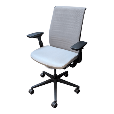 Steelcase Think V2 Task Chair with grey mesh back and grey vinyl seat
