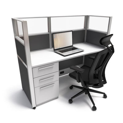 5'x2' x 53" SUNLINE Signature Office Cubicle System | 53" High Workstation with Customizable Colors