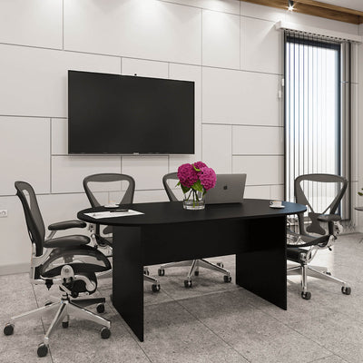 Conference Table i5 Industries Kai Line 71 Inch Racetrack | Seats 6 with Wire Management