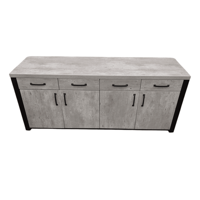 Grey Limestone Laminate Storage Credenza, 72x22x30.5
