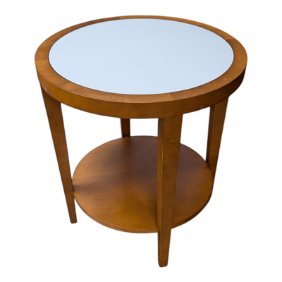 HBF 20 Inch Round Wooden End Table with White Top
