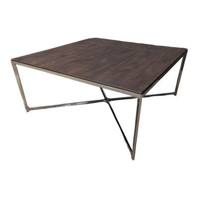 Used Square Dark Wood Top Coffee Table