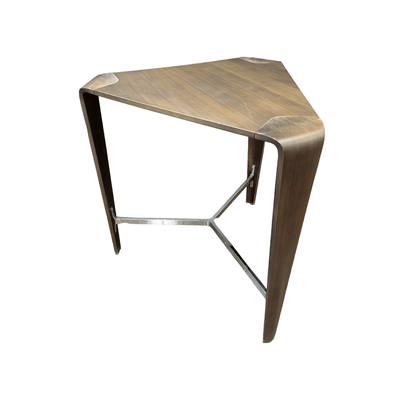 Used Davis 35in Wooden Triangle Table, 42in High