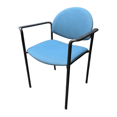 Pre-Owned KI Crystal Teal Versa Side Chair | Chrome Arms Stackable Office Seating