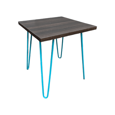 Pre-Owned 3x Square Top End Tables | Turquoise Hairpin Legs | 19x19 Modern Design