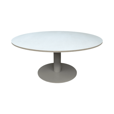 Pre-Owned Steelcase Coalesse 42in White Washed Top | Grey Metal Base Short Table
