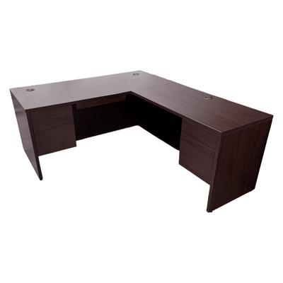 Hon Rh Mahogany L-shape Desk 66x30 With 48x24 Return