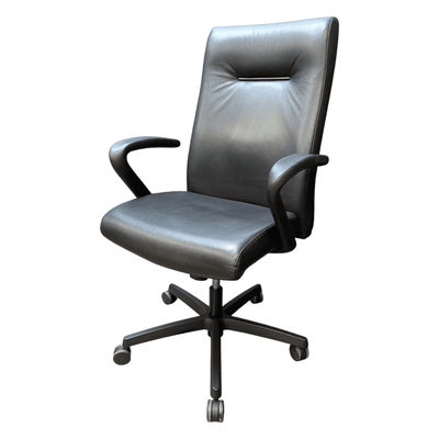 Pre-Owned HON Black Leather Conference Chair | Ergonomic Executive Seating | STVC240804