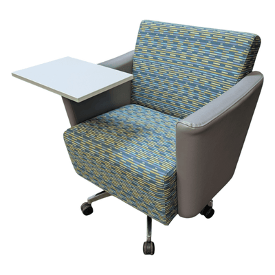 Pre-Owned Kimball National Fringe Mobile Lounge Chair | with Tablet Arm Chrome Base