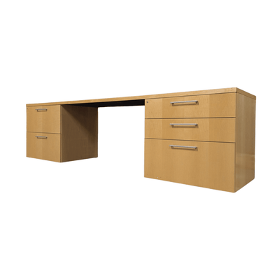 Herman Miller Knee Space Credenza with FF and BBF Peds, Maple Finish.