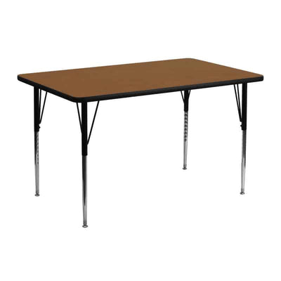 a rectangular table with metal legs School Standard Height Adjustable Table