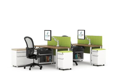 6x6 Office Desking System 2-Pack | Complete Workstation Solution with Storage