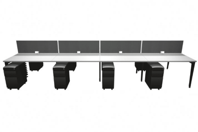 30"x60" Benching 8-Pack XPand System | Open Plan Team Workstation Configuration