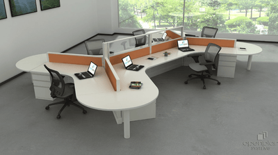 OPS2 Tile System Dogbone Configuration - Unique 6 Pack | Curved Workstation with 120° Corners