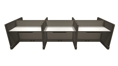 2' x 4' Six-Pack Workstation with 39" Low-Height Panels and Pencil Drawers | OPS2 Panel System