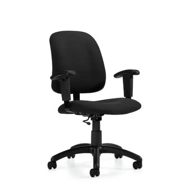 Global Goal 2237-6 black task chair with arms.