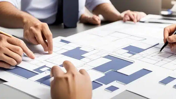 Office Interior Designer working on 3d floor plan