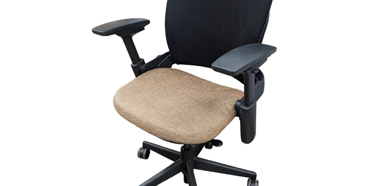 Used Steelcase Leap V2- Brownish Orange Seat Black Mesh Back