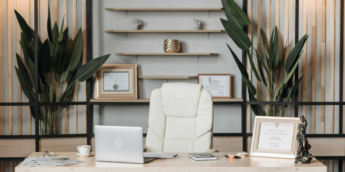 Clean office with modern decor