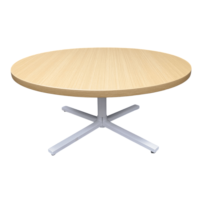 Herman Miller 36in round everywhere table maple finish with chrome base