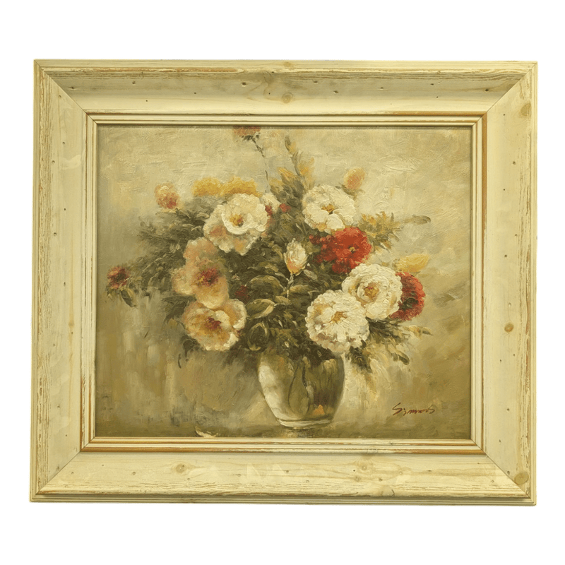 Oil Painting of flowers in vase