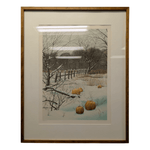 Framed print of pumpkin patch