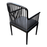 a black chair with a cushion