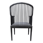 a black chair with a cushion