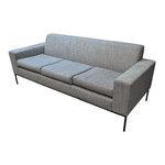 HBF 3-Seat Sofa, blue grey fabric and black feet