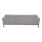 HBF 3-Seat Sofa – Blue/Grey Fabric with Black Metal Legs
