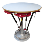 Safco White Collision Table with Red Mogo Chairs - Dynamic Collaboration Set