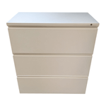 Pre-Owned 3-Drawer White Lateral File Cabinet - 36" x 19.5" x 39" | Professional Office Storage