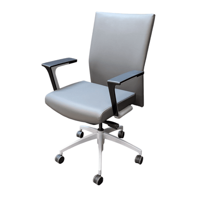 SitOnIt Sona Grey Leather Executive Chair