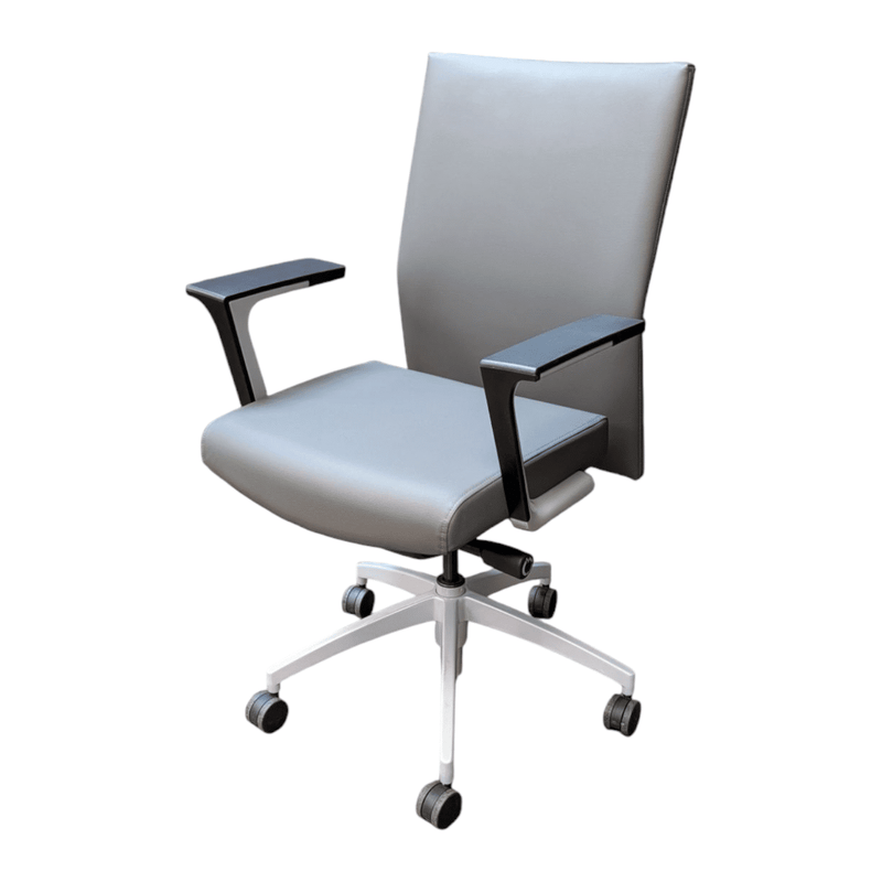SitOnIt Sona Grey Leather Executive Chair
