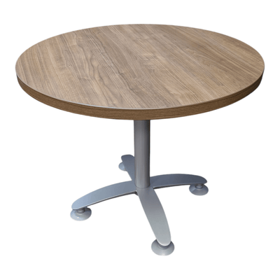 Steelcase Dark Bronze 36in Round Break Room Table with Grey Metal Base