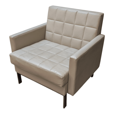 steelcase tan leather club chair