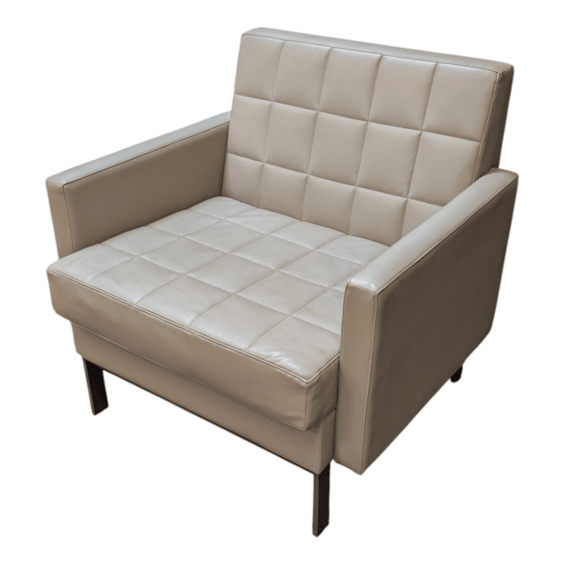 steelcase tan leather club chair