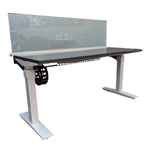 AIS Aloft Sit to Stand Desk with Power - Gloss Dark Grey 59" x 21.75" - Pre-Owned