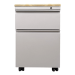 Pre-Owned AIS Grey 2-Drawer Mobile Pedestal - Yellow Cushion