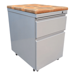 Pre-Owned AIS Grey 2-Drawer Mobile Pedestal - Orange Top