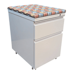 Pre-Owned AIS Grey 2-Drawer Cushion Top Mobile Pedestal