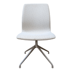 OFS Armless High-Back Swivel Side Chair White and Brown Fabric Chrome Base KI240206 | Pre-Owned Conference Room Chair