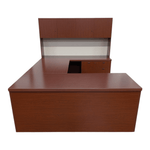 Pre-Owned National Furniture Right-Hand U-Shape Desk with Hutch – 48" Bridge | Executive Office Furniture