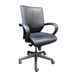 Pre-Owned Keilhauer TOM-9765 SLIM Mid-Back Conference Chair - Black Leather | Executive Seating