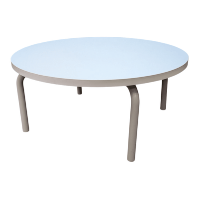32" Round Coffee Table - White Top with Metal Legs | Pre-Owned Modern Office Lounge Furniture