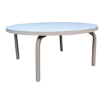 32" Round Coffee Table - White Top with Metal Legs | Pre-Owned Modern Office Lounge Furniture