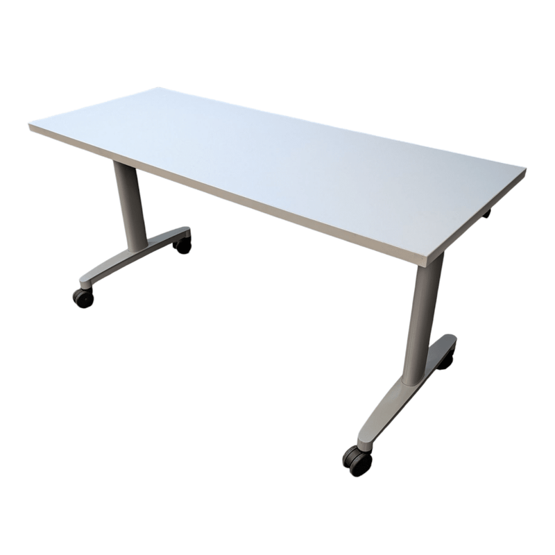Hon 60x24 Flip Top Training Table - White Top and Grey Frame